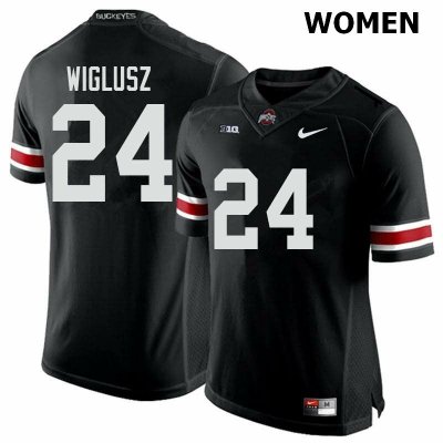 NCAA Ohio State Buckeyes Women's #24 Sam Wiglusz Black Nike Football College Jersey CUF7245HL